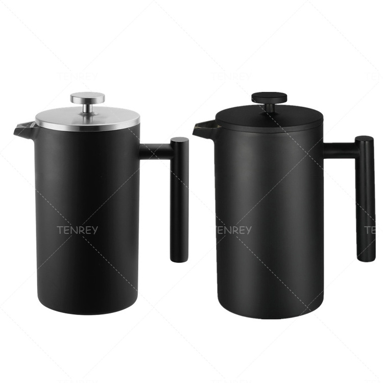 Tenrey 1000ML Camping Coffee Press Stainless Steel French Press