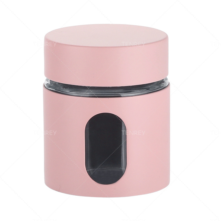 Airtight Mini Canister Glass and Stainless Steel Food Storage Container Storage Jar