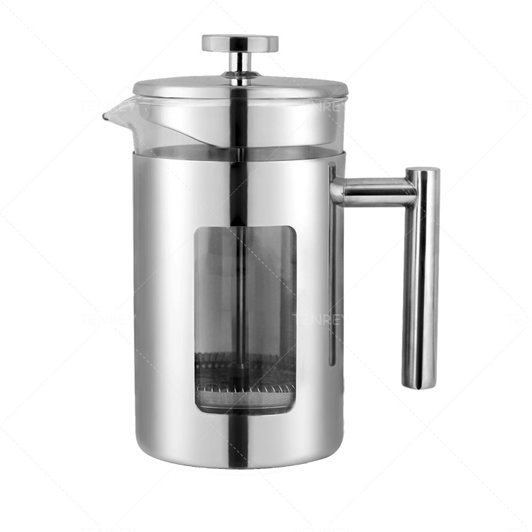 Tenrey Stainless Steel French Press Coffee Maker Glass French Coffee Press