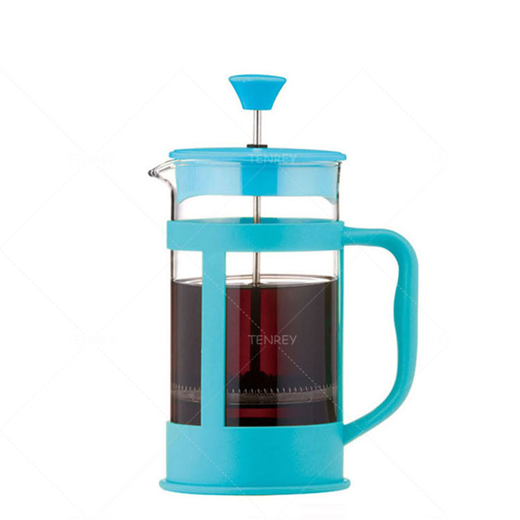 Tenrey Heat Resistant High Borosilicate Glass French Press Coffee Maker Plastic French Press