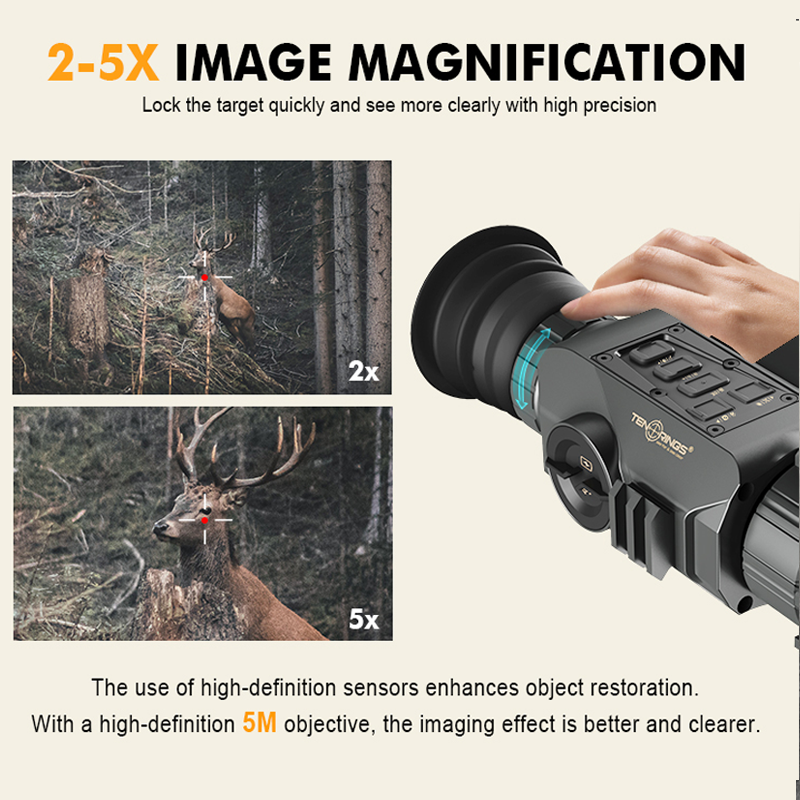 Hunting equipment 2-5X 1080P HD Digital Night Vision Scope WiFi With 850mm/940nm Infrared Flashlight