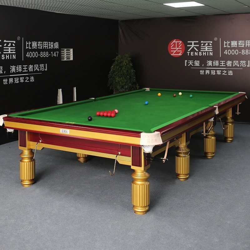 2023 Tenshin factory direct sales solid woo 10ft 12ft Russian style snooker bumper pool table for sale