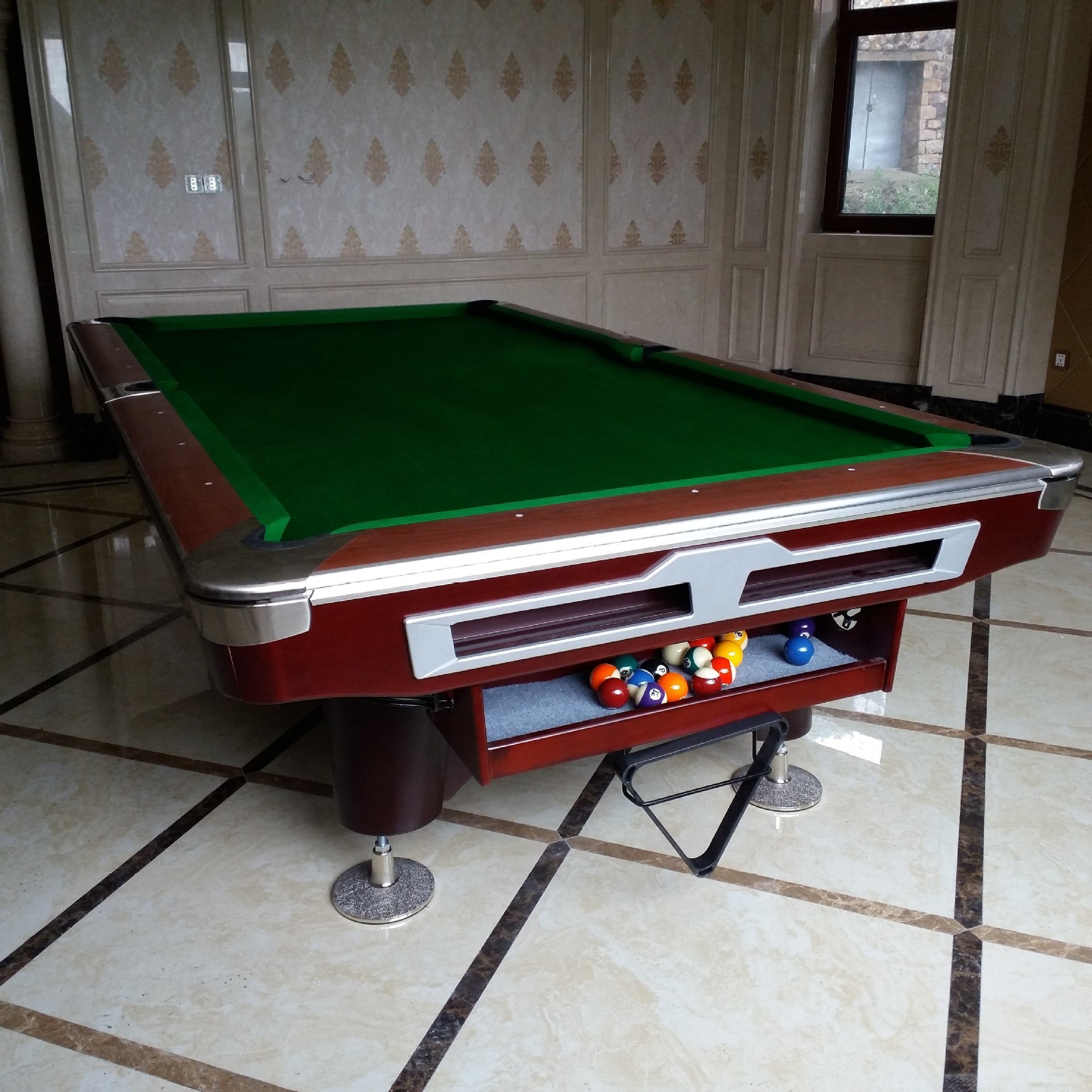 Professional russian billiard pool table 9ft with marble slates for sale