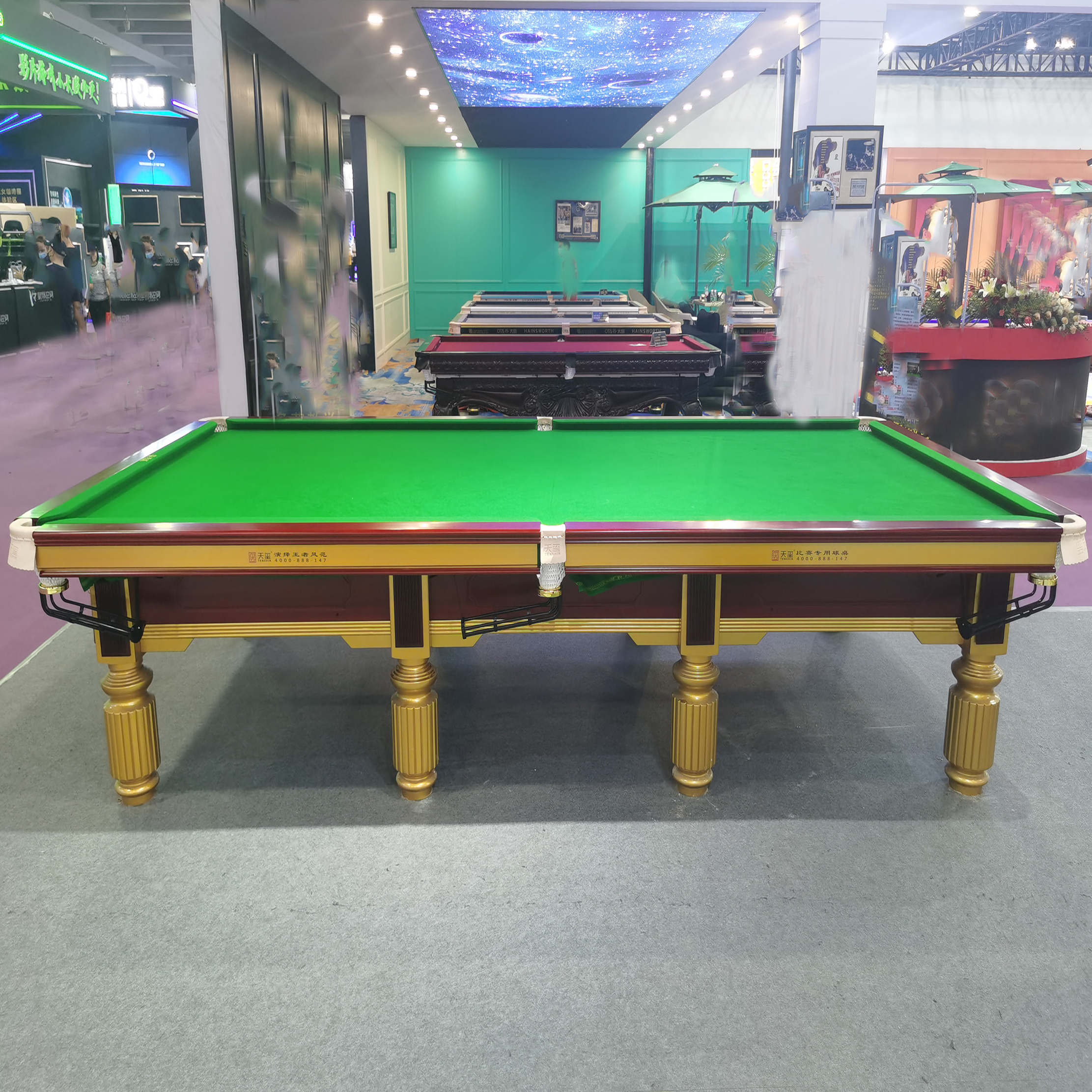 2023 Tenshin factory direct sales solid woo 10ft 12ft Russian style snooker bumper pool table for sale