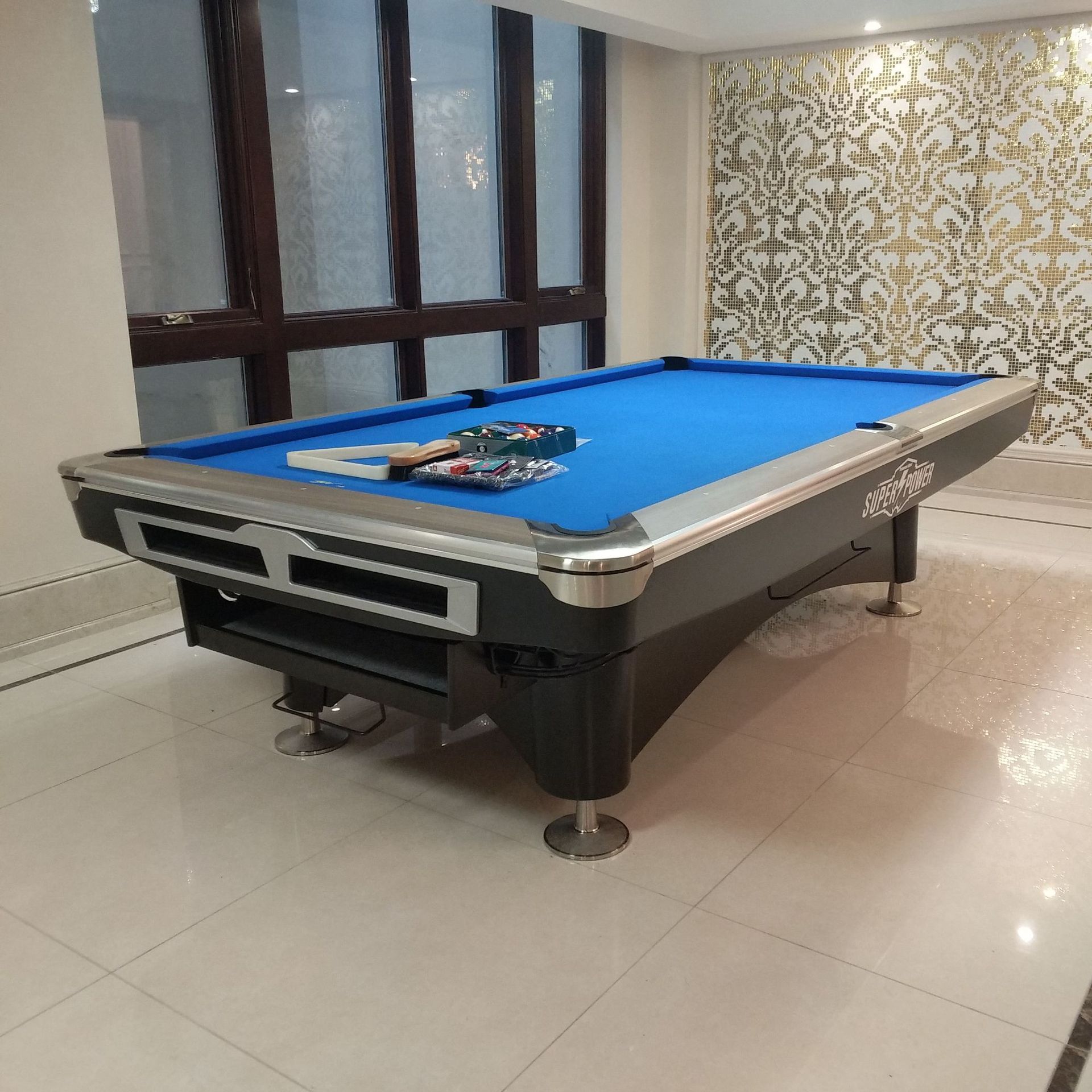 Professional russian billiard pool table 9ft with marble slates for sale