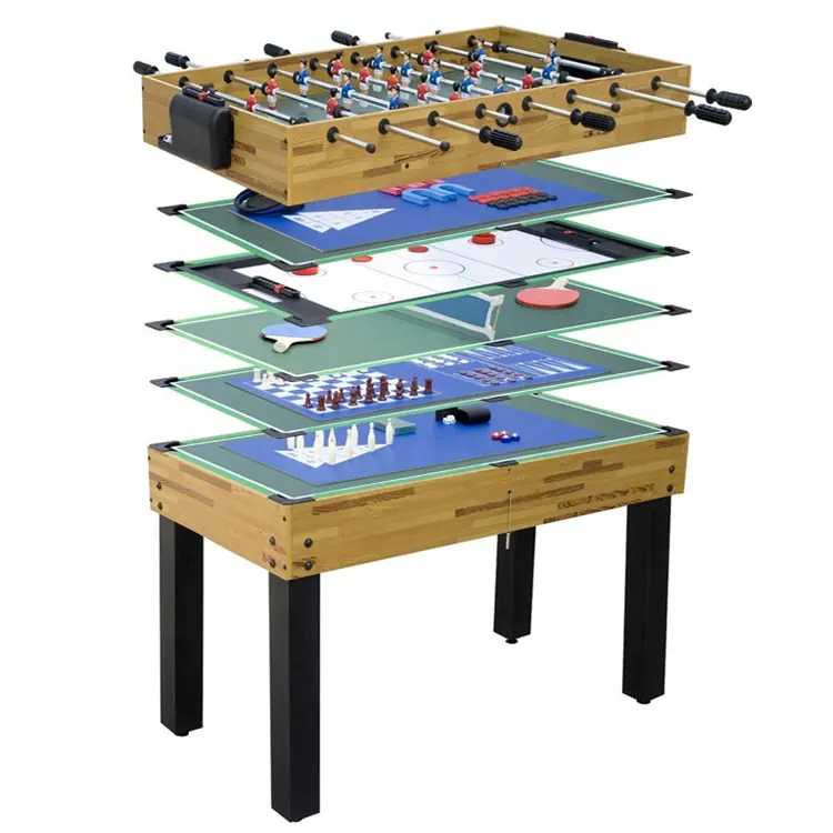 Wholesale mini Folding multifunction tennis billiards entertainment soccer 4 in 1 game tables