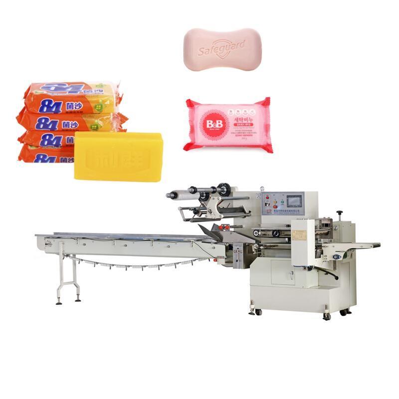 small hotel bar toilet soap packaging flow cellophane wrapping machine