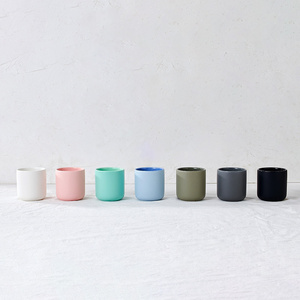 Wholesale custom matte small nordic christmas candle vessel containers ceramic empty candle jars for candle making