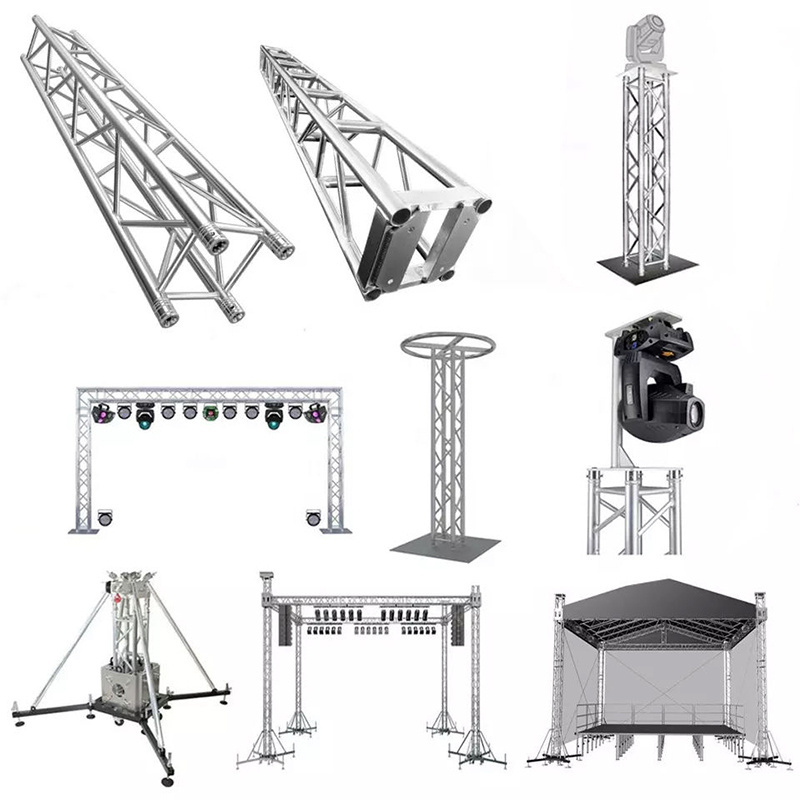 Spigot Truss Stage Lighting Display Folding Black Speaker Metal Aluminum Line Array Dj Stage Lighting Truss