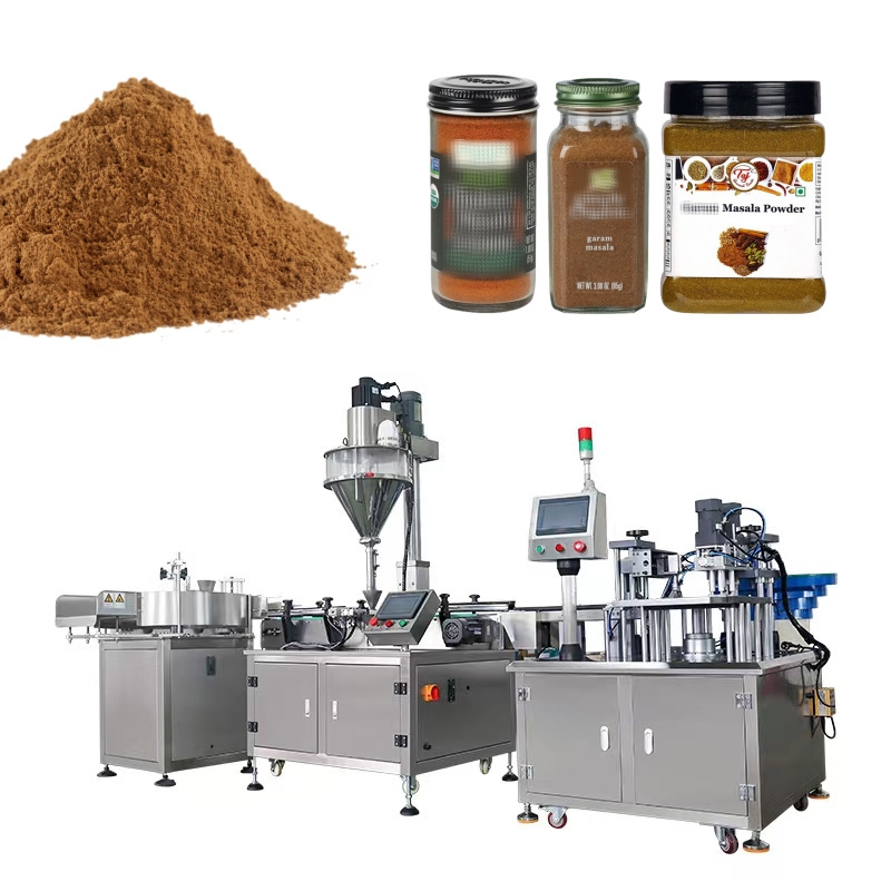 Automatic Capping And Labeling Nutritional protein milk powder spice powder screw Weighing filling machine