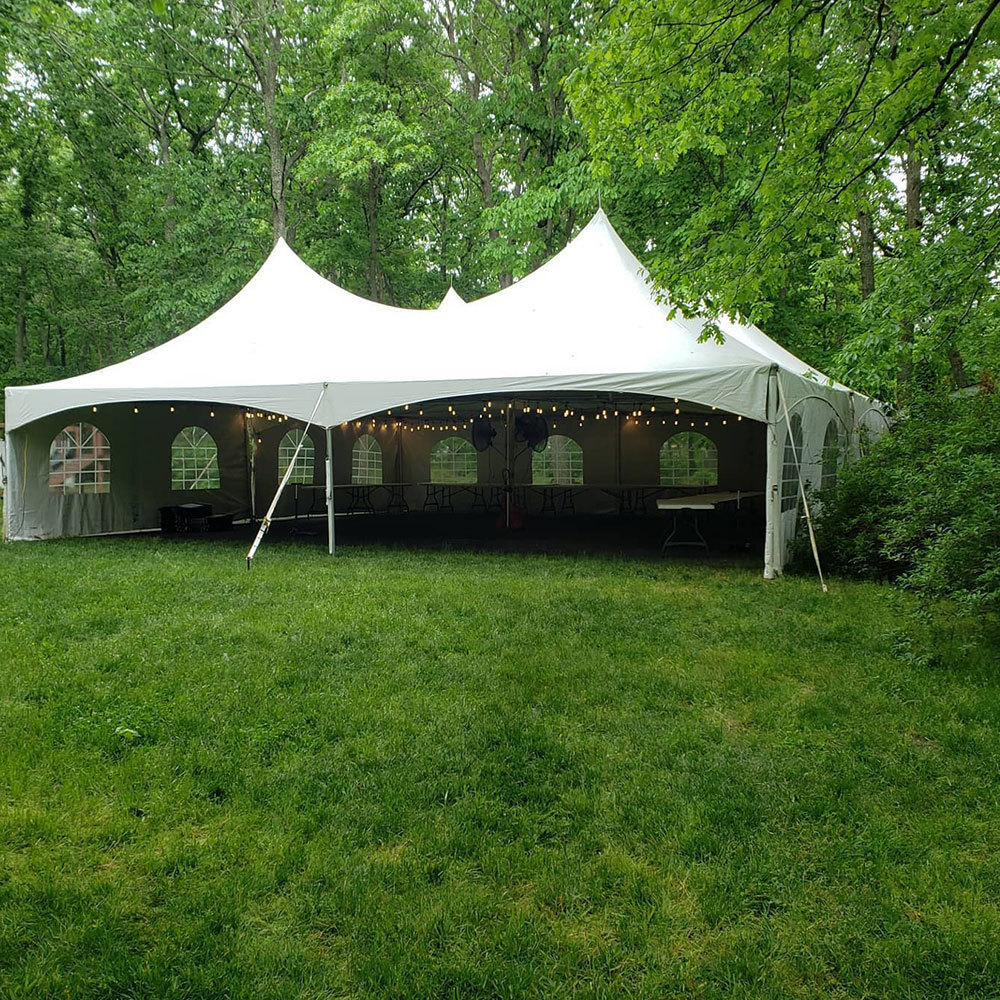 20x20  High Peak Frame Style Party Tent White Commercial Grade Canopy for Weddings, Graduations, Parties, and Events