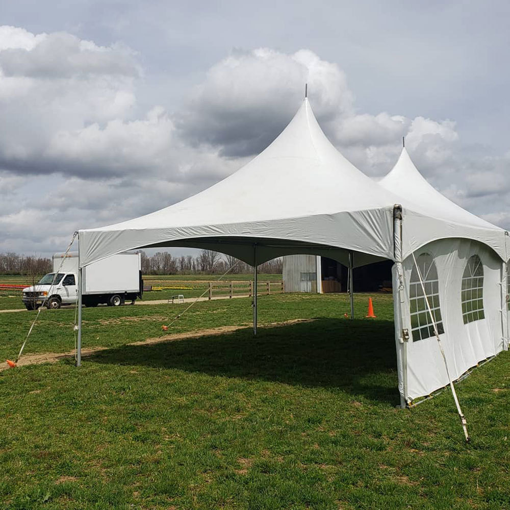 20x20  High Peak Frame Style Party Tent White Commercial Grade Canopy for Weddings, Graduations, Parties, and Events