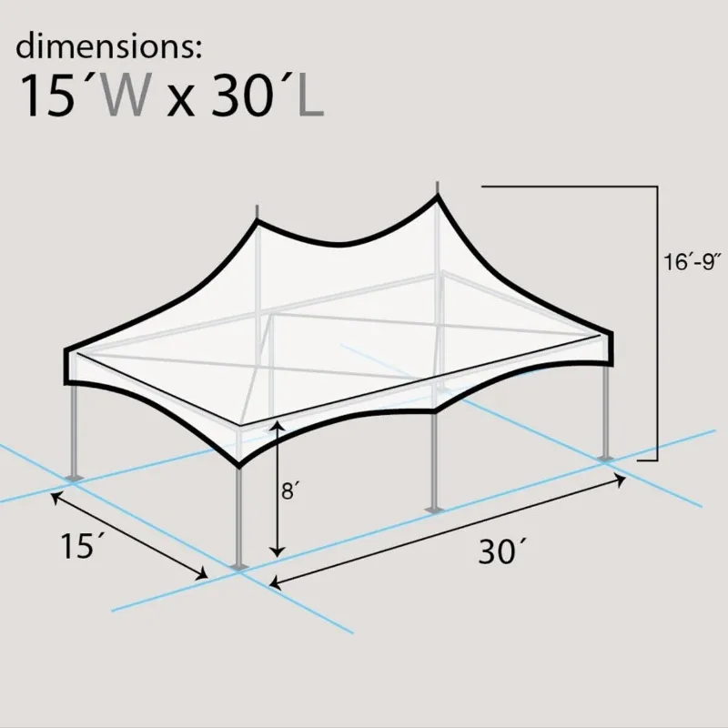 Commercial Party Canopy Tent 4x6 FT White High Peak Frame All Weather Gazebo