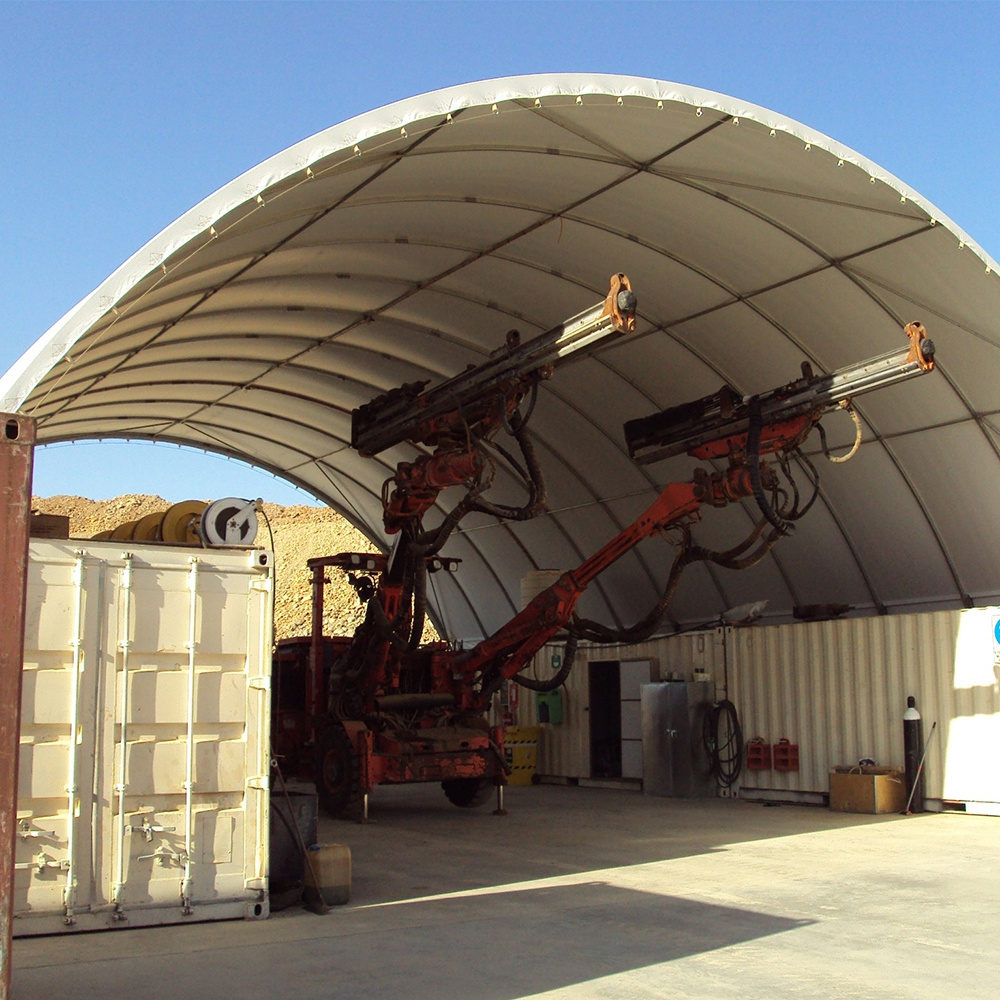 Excellent weatherproofing Heavy Duty dome storage steel canopy for heavy-vehicle and machinery workshops