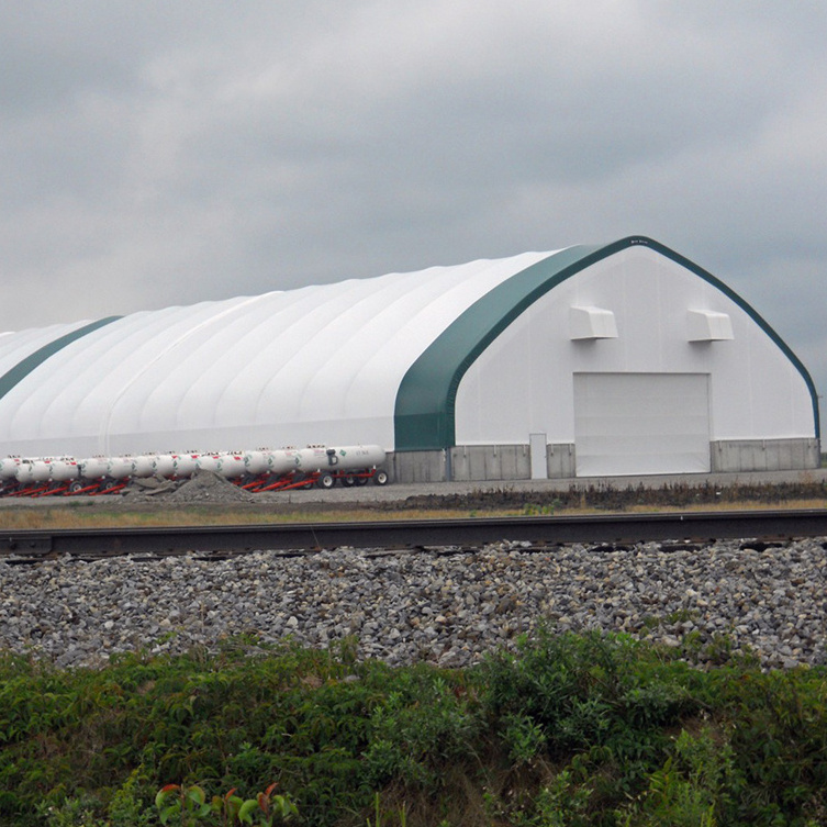 Factory Price Fabric Warehouse Tent Storage Shelter 12 M X 18 0.55Kn Wind Snow Loading Hot Dip Truss