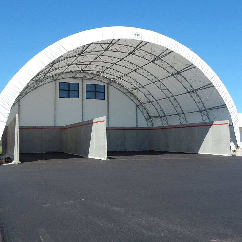 Excellent weatherproofing Heavy Duty dome storage steel canopy for heavy-vehicle and machinery workshops