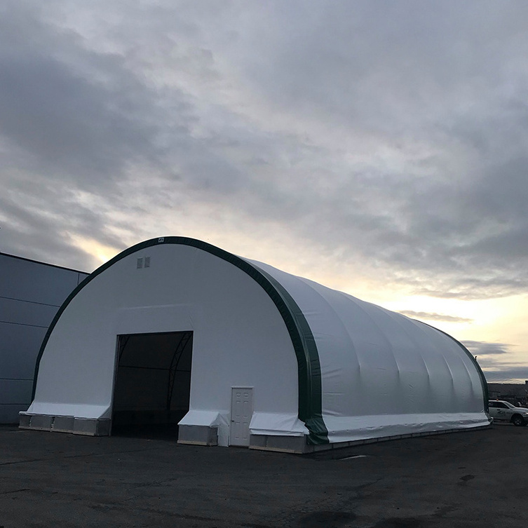 Factory Price Fabric Warehouse Tent Storage Shelter 12 M X 18 0.55Kn Wind Snow Loading Hot Dip Truss