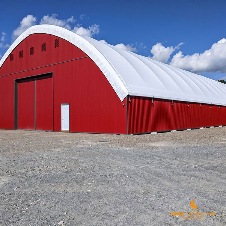 Customized 40FT Container Shelter PVC Cover Steel Structure Container Dome Shelter 4040 6040 Waterproof Metal Pvc Coated