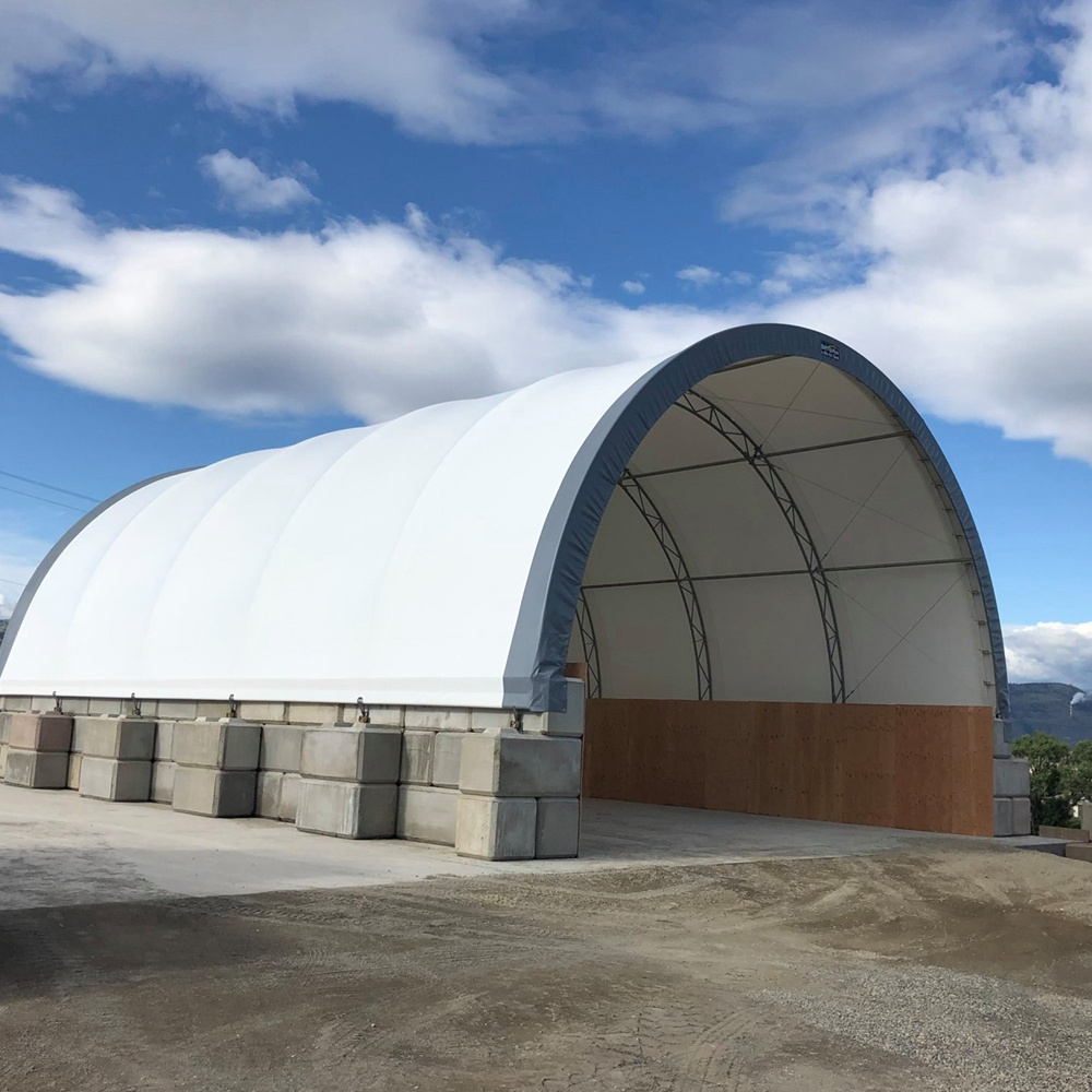 Excellent weatherproofing Heavy Duty dome storage steel canopy for heavy-vehicle and machinery workshops