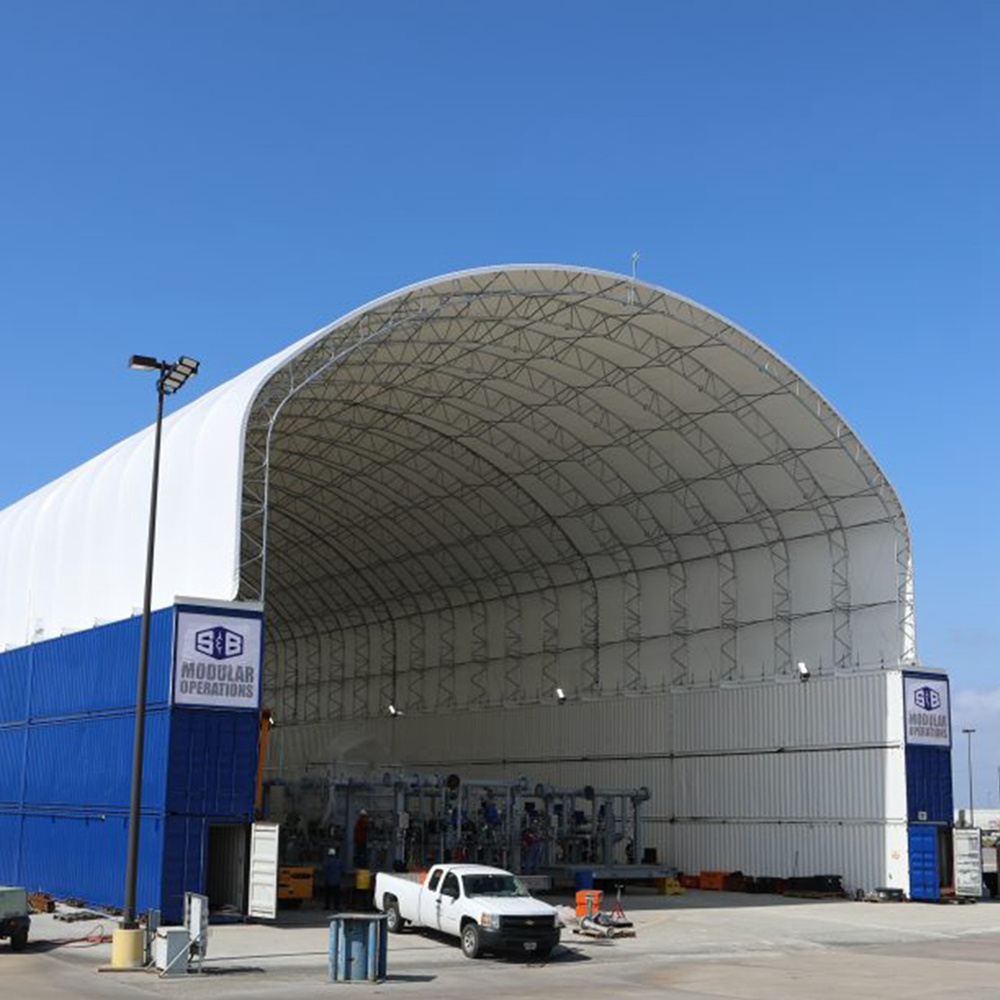 Excellent weatherproofing Heavy Duty dome storage steel canopy for heavy-vehicle and machinery workshops