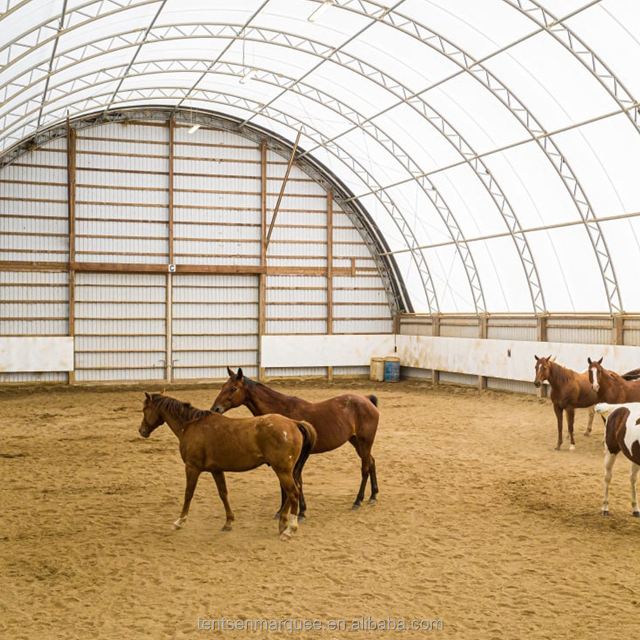 12x36m OEM/ODM 100-150kmH Wind Load plastic shed shelter tent for travel steel structure hangar for sale