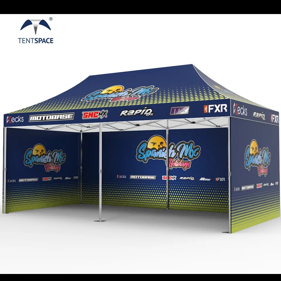 New Trend Hexagonal Aluminium Frame Car Race Tent With Flag OEM 30x30 FT Portable Pop Up Gazebo Canopy Tent