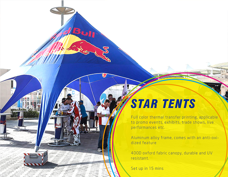 Hot sale classic big white star shaped spider tent waterproof sun shade marquee canopy for outdoor party events