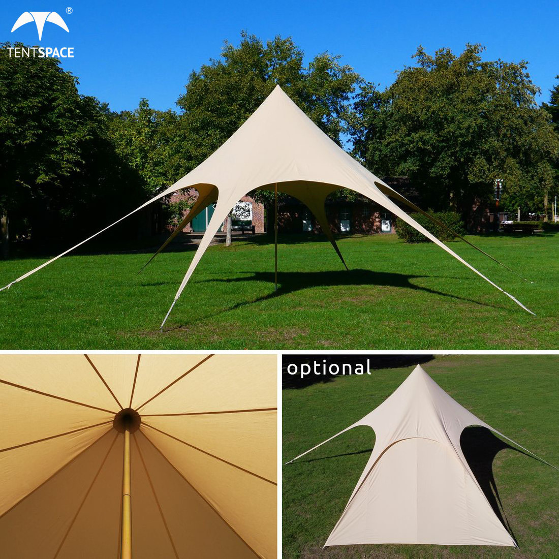 Hot sale classic big white star shaped spider tent waterproof sun shade marquee canopy for outdoor party events