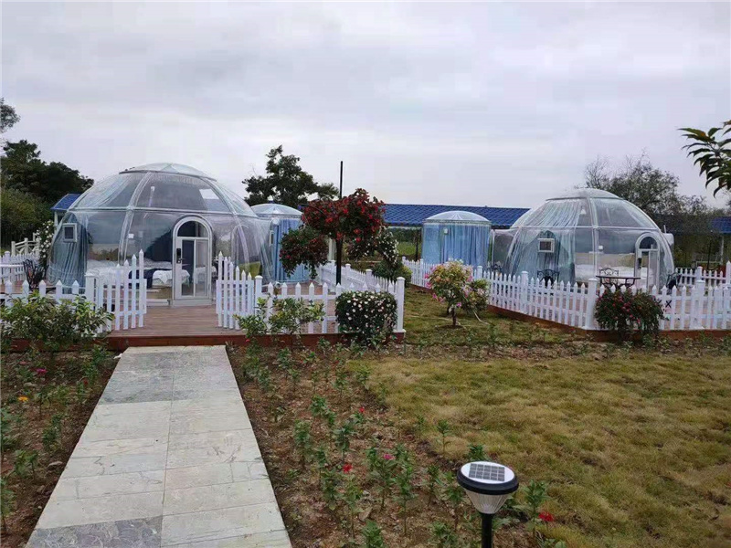 Customized aluminum alloy large igloo soundproof transparent garden house clear pc dome tent for sale