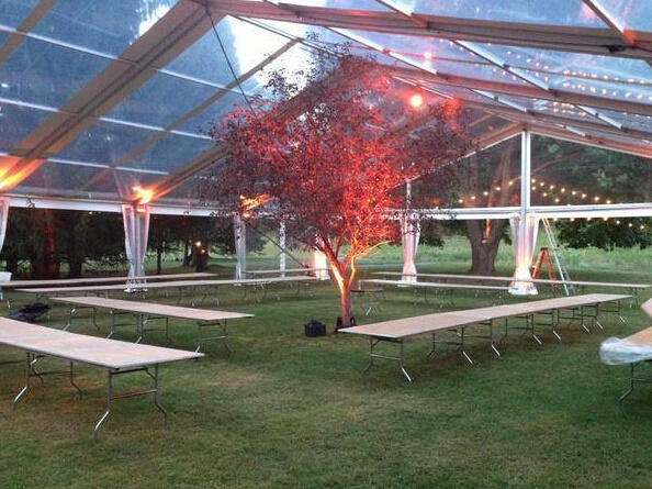 Customized size 10x30 20x30 transparent opblaasbare roof arcum clear top party wedding tent and chairs