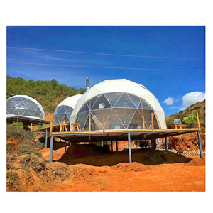 Winter Outdoor Luxury Transparent Igloo twin geodesic Geodesic half sphere Dome House Tent