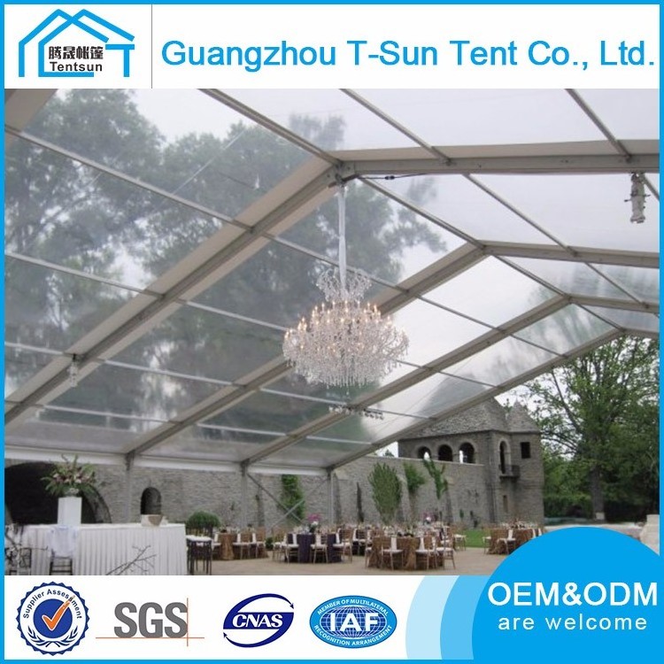 Low price 150 seater  outdoor clear top wedding tent party tent with skylight and wall