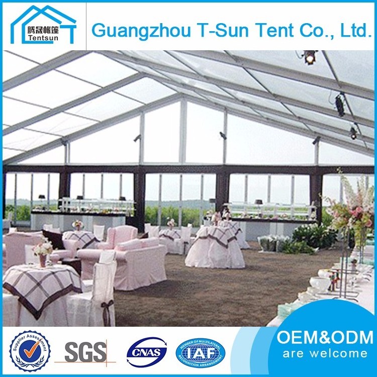 Low price 150 seater  outdoor clear top wedding tent party tent with skylight and wall