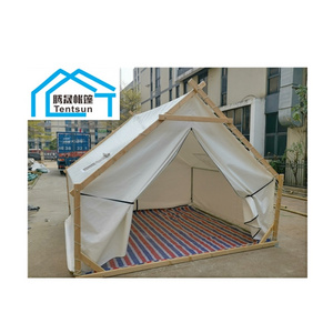 outdoor waterproof african camping hotel glamping house lodge safari tent with wood pole frame