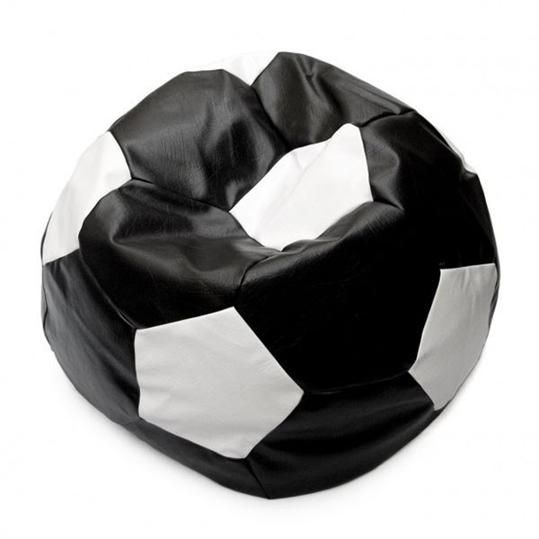 Cheap Black and white PU fabric kids funny soccer ball beanbag football shaped chair