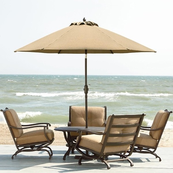 garden rest beach chairs cushion and umbrella