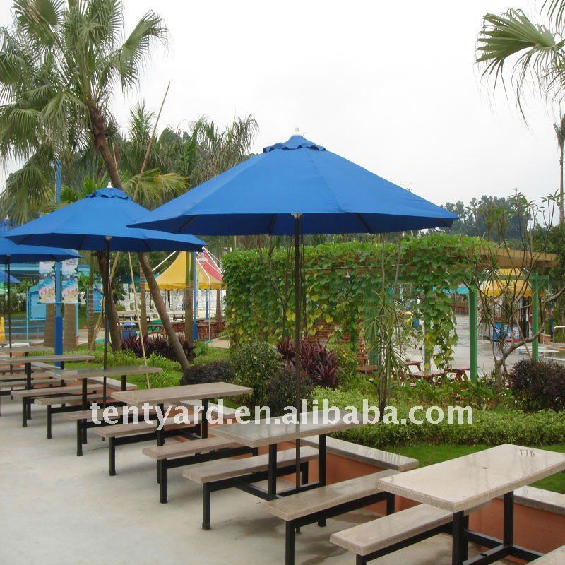 outdoor patio picnic table umbrellas for advertisement and cafe shop