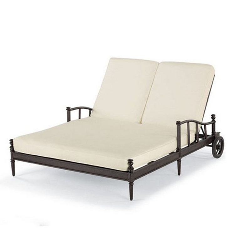 Double outdoor hotel waterproof chaise longue mattress for beach sunbed