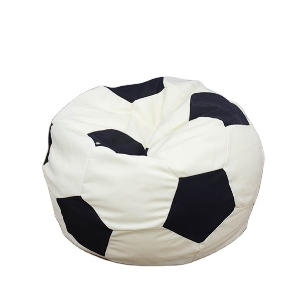 Cheap Black and white PU fabric kids funny soccer ball beanbag football shaped chair