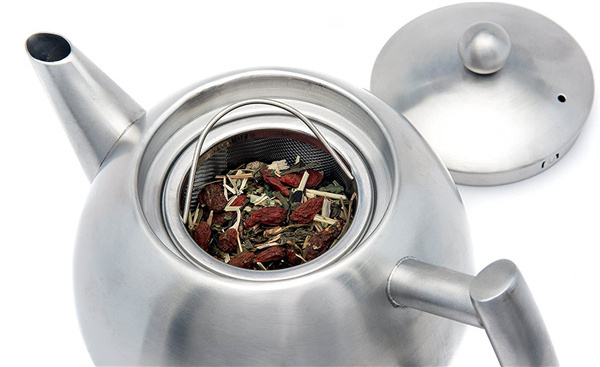 Stainless Steel Tea Pot With Removable Infuser For Loose Leaf and Tea Bags,