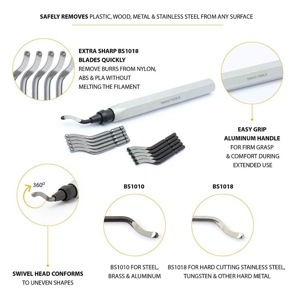 Hand Deburring Blades Deburring Tool for Metal and Plastic Chamfer Tool with Rotary Burr Removal Blades