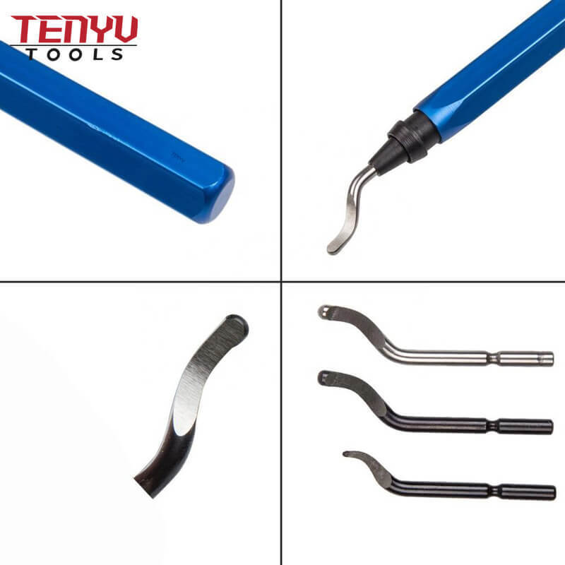 Jiangsu hss tin coated hand deburring tool chamfering cutter head rotation deburring blades for metal and plastic deburring