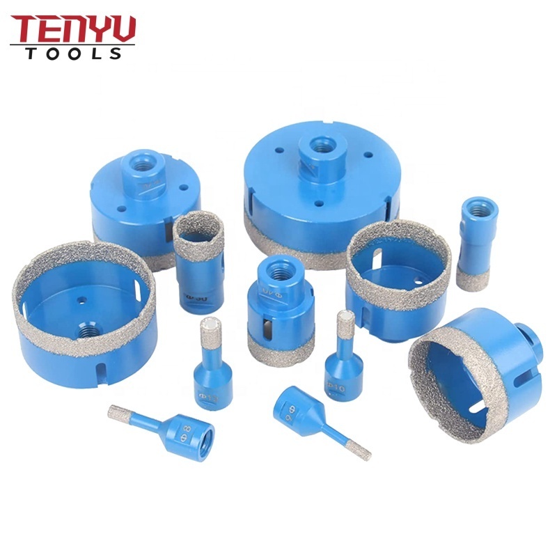 6mm-130mm M14 Thread Vacuum Brazed Marble Stone Porcelain Ceramic Tile Hole Saw Cutter Diamond Core Drill Bit