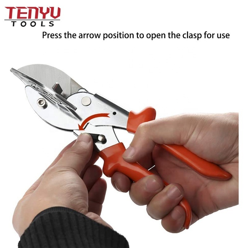 Miter Scissors Multi Angle Cut of Moulding and Trim 45 to 135 Degree Adjustable Miter Shears Cutter