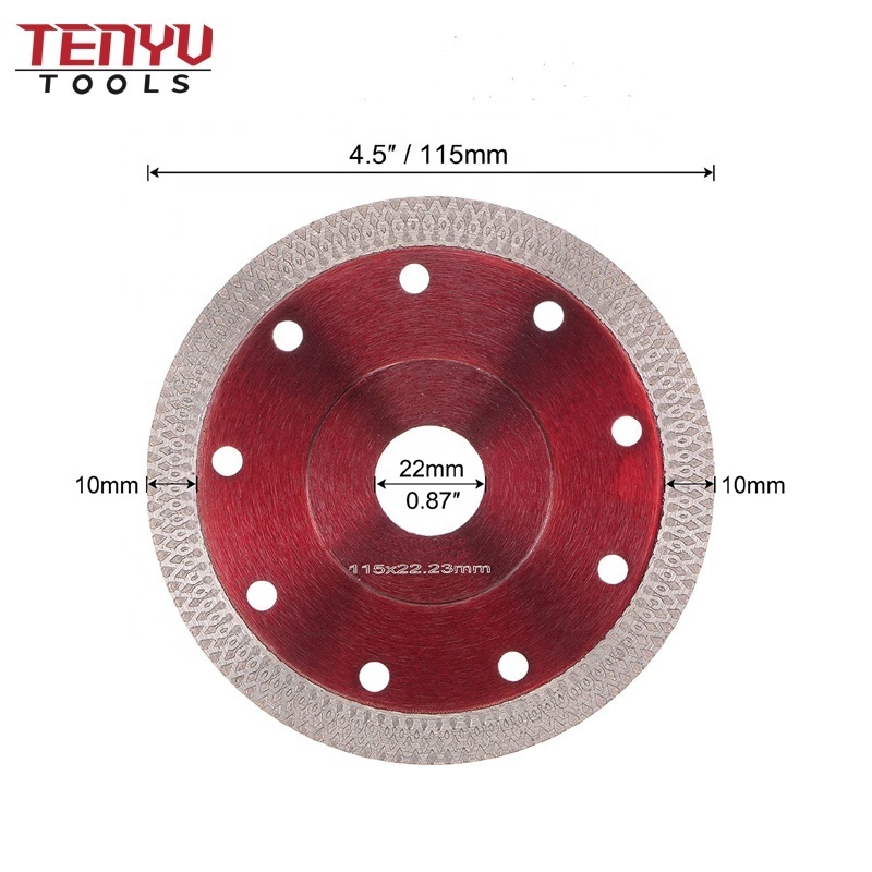 Super Thin Hot Pressed Net Wave Diamond Cutting Marble Ceramic Turbo Saw Blade for Porcelain Tile Cutting Disc