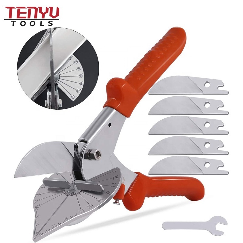 Miter Scissors Multi Angle Cut of Moulding and Trim 45 to 135 Degree Adjustable Miter Shears Cutter