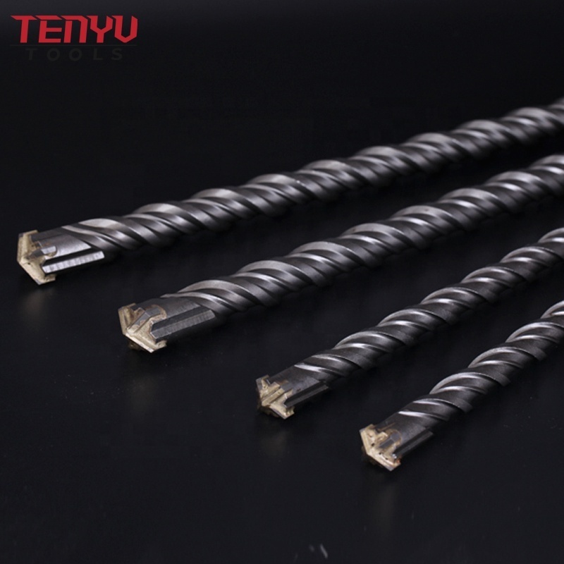 S4 Flute Carbide Cross Head Tip SDS Max Hammer Drill Bit for Concrete Hard Stone Marble Rock Drilling