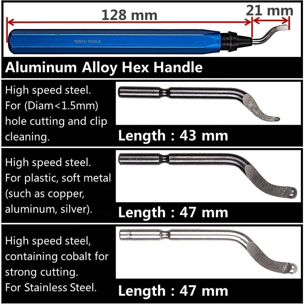 Hand Deburring Blades Deburring Tool for Metal and Plastic Chamfer Tool with Rotary Burr Removal Blades