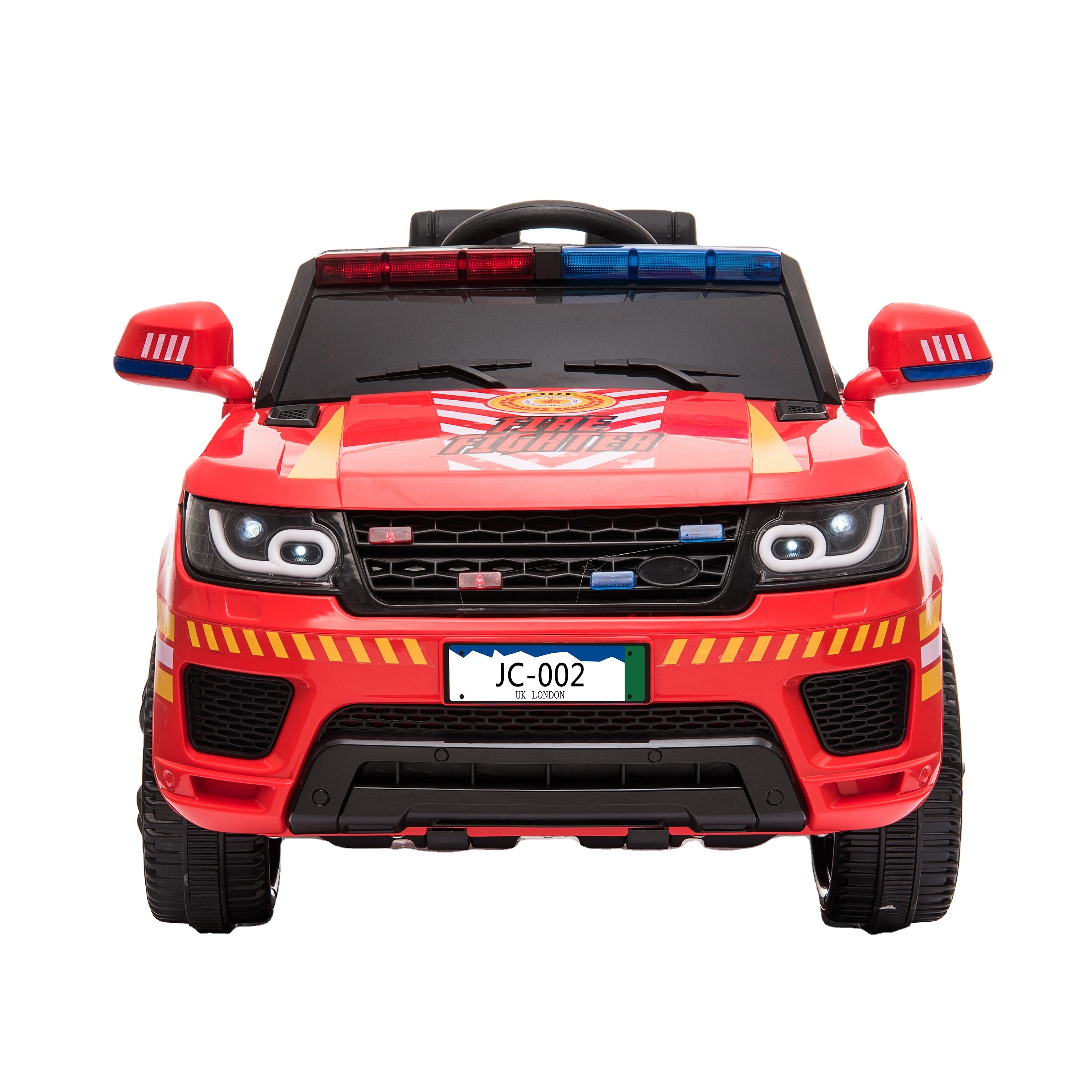 Police Pursuit 12V Electric Ride On Car for Kids with 2.4G Remote Control, Siren Flashing Light, Intercom, Bumper Guard