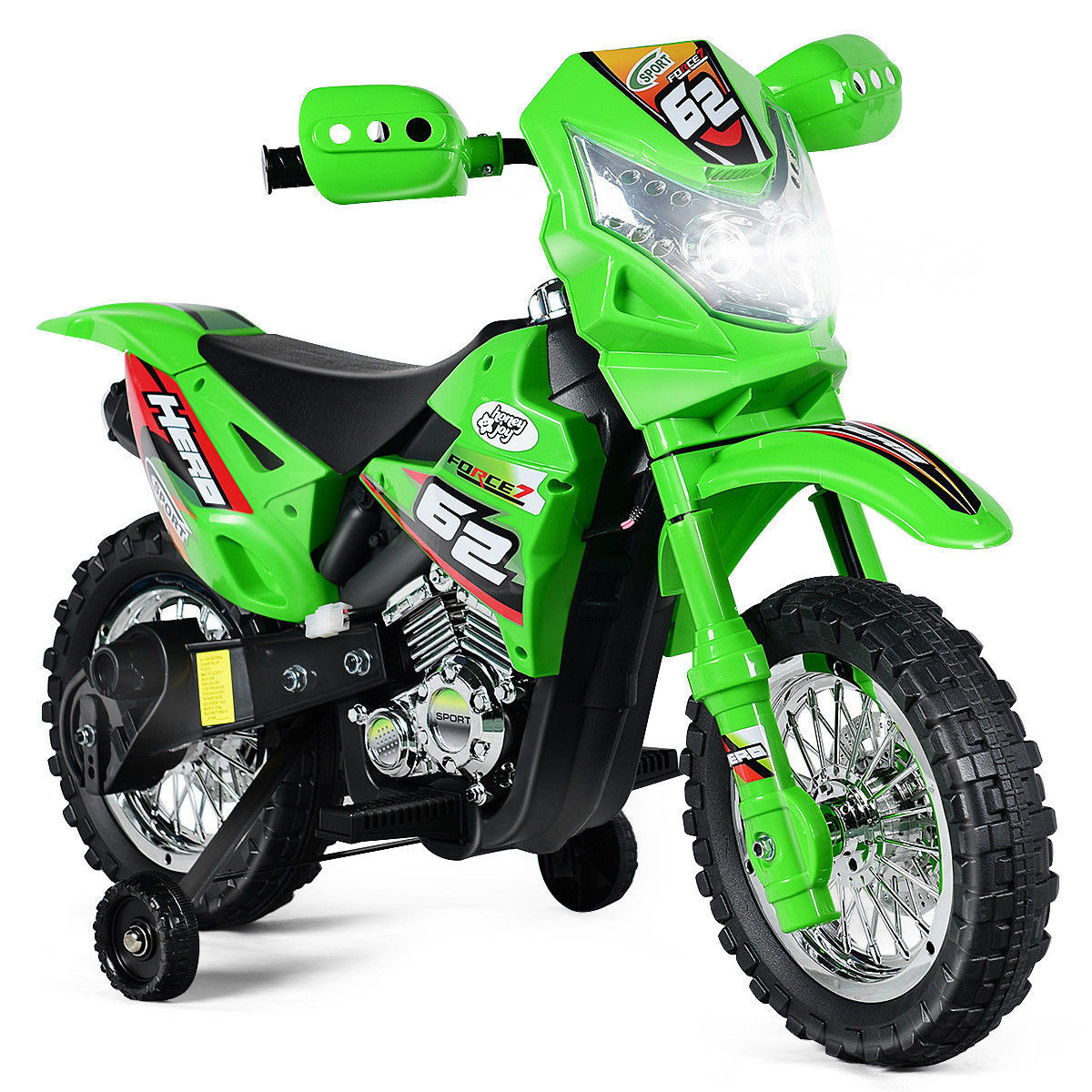 KIDS RIDE ON MOTORCYCLE WITH TRAINING WHEEL 6V BATTERY POWERED ELECTRIC TOY